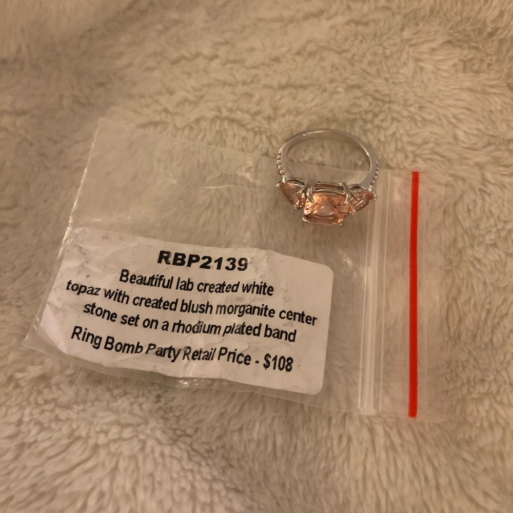 Ring Bomb Party White Topaz & Blush Morganite Ring